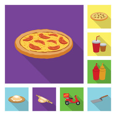 Vector design of pizza and food symbol. Set of pizza and italy vector icon for stock.