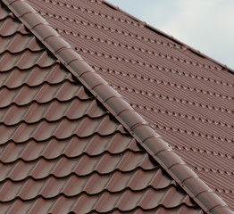 roof against a blue sky.