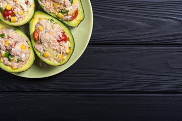 Avocado stuffed with salad