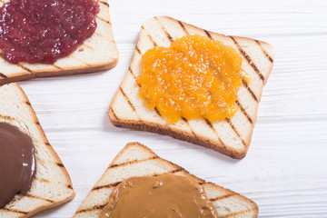 Mix of butter sandwich