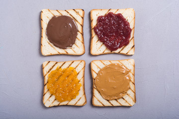 Mix of butter sandwich