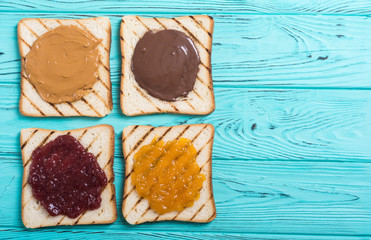 Mix of butter sandwich