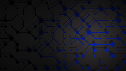 Abstract illustration of dark red intersecting squares with shadows on black background