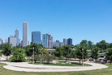 cityscape of modern city chicago