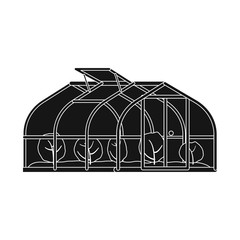 Vector design of greenhous and plant symbol. Collection of greenhous and garden vector icon for stock.