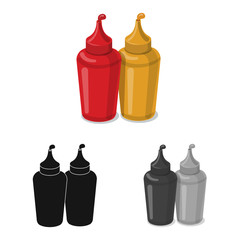 Vector illustration of pizza and food logo. Collection of pizza and italy vector icon for stock.