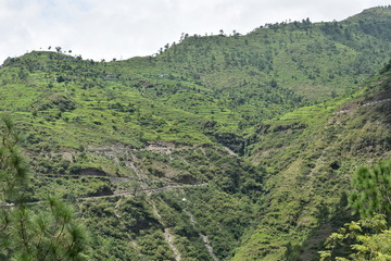 view of mountains with roads