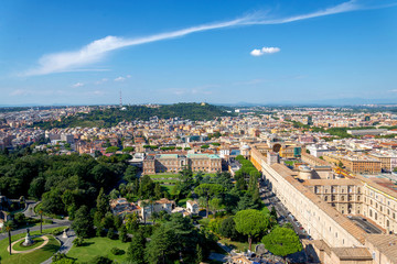 Top view of Vatican city from rooftop of St. Peter's Basilica, Vatican city, Roman, Italy