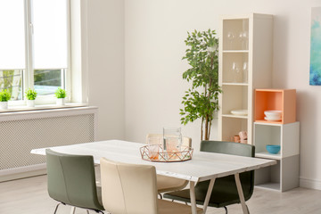 Stylish dining room interior. Home design idea