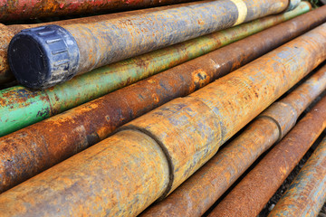 Used Industrial Steel Piping Background