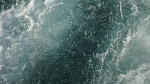Slow motion,120 fps: Waves after boat