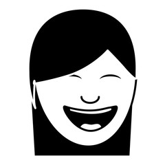 cartoon face woman happy laughing character