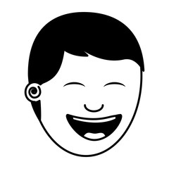 face young man smiling happy character