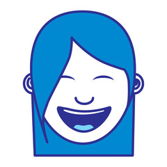 cartoon face woman happy laughing character
