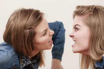 Two women having argue