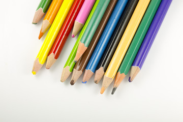 stationery pencils on a white background