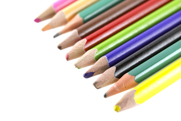 stationery pencils on a white background