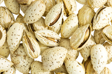 almonds isolated on the white background