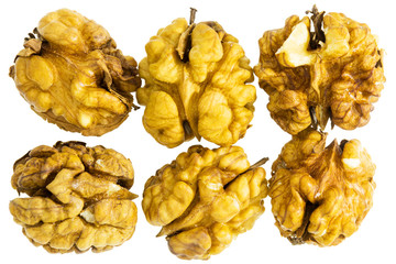 Walnuts isolated on white background