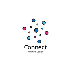 Abstract network connection. icon logo minimal design. Vector Illustration
