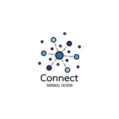 Abstract network connection. icon logo minimal design. Vector Illustration