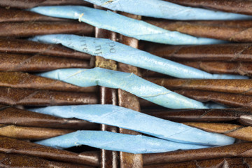 background of a wicker basket made of paper