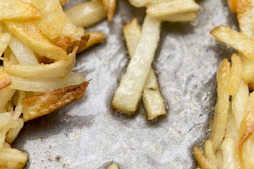 French fries fried in a pan