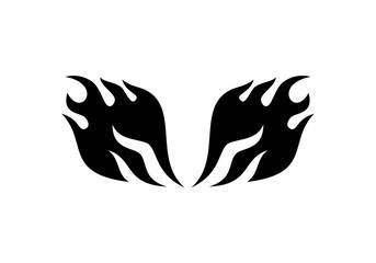 Wings in flame design vector