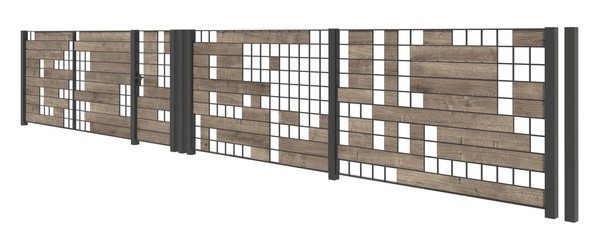 Modern Fence isolated on white background 3D illustration