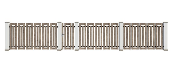 Modern Fence isolated on white background 3D illustration