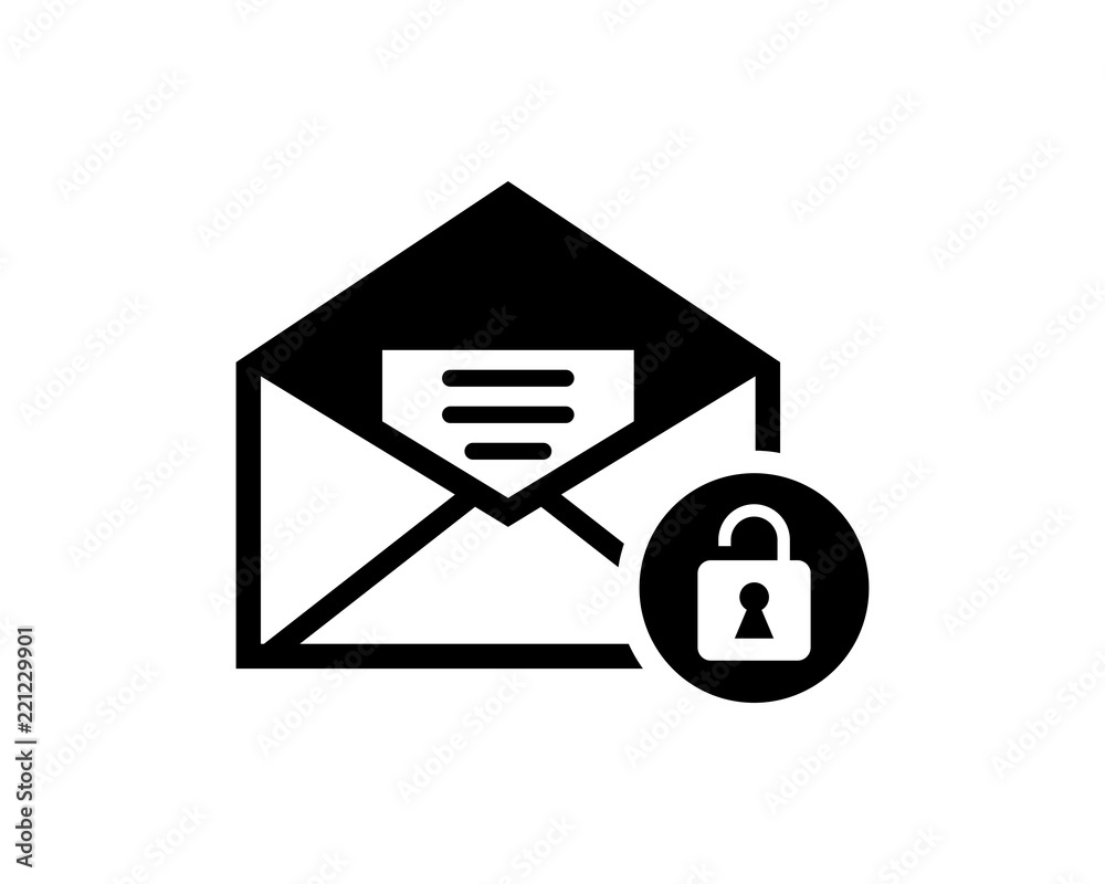 Wall mural black computer secure protect image vector icon logo symbol note to editor: