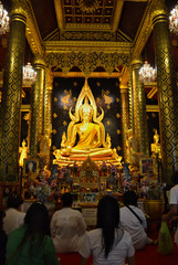 Phra Buddha Chinnarat, Buddha statue in Wat Phra Sri Rattana Mahathat Temple, Phitsanulok in Thailand.
