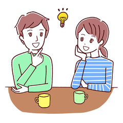 相談をする夫婦