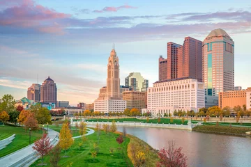 Fotobehang View of downtown Columbus Ohio Skyline at Sunset © f11photo