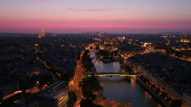 Aerial France Paris Notre Dame Cathedral