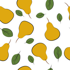 Pear seamless pattern vector illustration