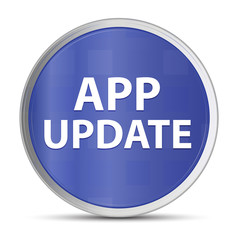 App Update blue round button