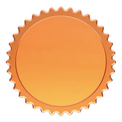 award medal winner golden badge blank template. champion success icon round circle. 3d illustration isolated
