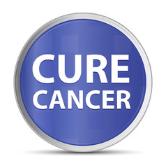 Cure Cancer blue round button