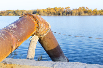 water pump on a river