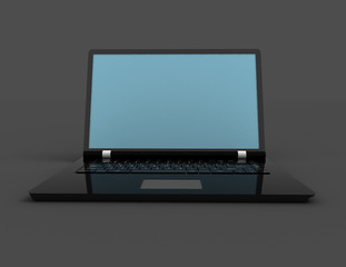 3D Laptop Background. Isolated Computer Render.