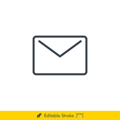 Mail (Message) Icon / Vector - In Line / Stroke Design