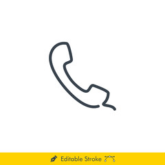Line Phone Icon / Vector - In Line / Stroke Design