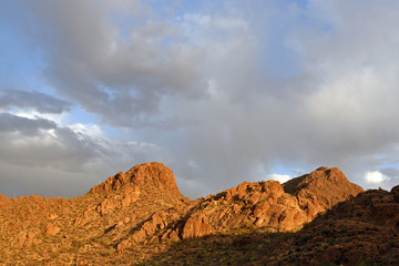 Cloudy sky over mountains in Tucson, Arizona, USA