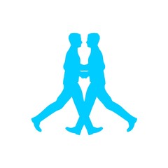 Two men meet each other. Abstract illustration. Modern lifestyle metaphor