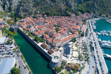 Fototapeta na wymiar Aerial view of old town Kotor, Montenegro