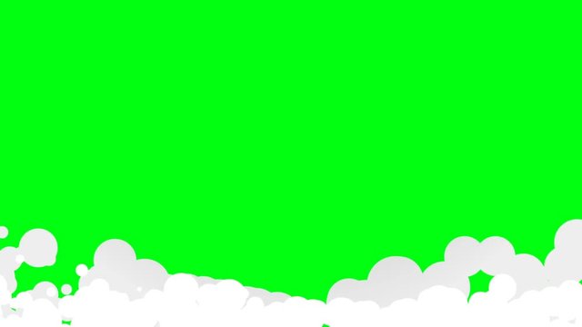 2D Cartoon Smoke Effect On Green Screen Video Motion. 

