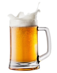 Splash foam in mug with beer - 221242562