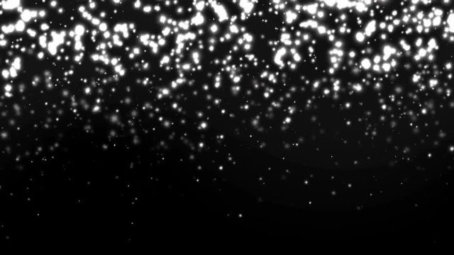 Shiny silver glitter sparkles rain falling down. 4K animation.