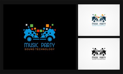 music party icon sound tech logo
